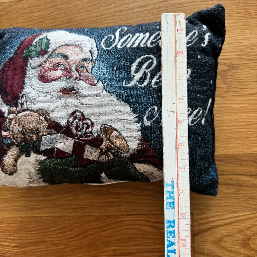 Christmas Santa Claus Someone's Been Nice Throw Pillow Tapestry Woven